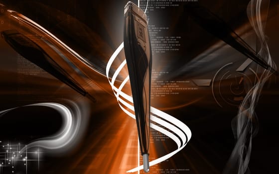 Digital illustration of thermometer in colour background