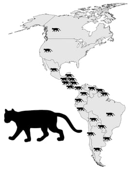 Puma distribution map