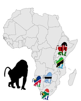 Baboon distribution map