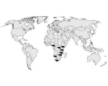 Black rhinoceros distribution