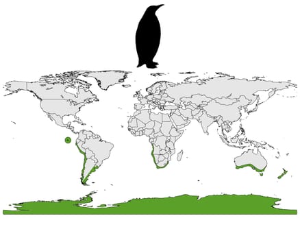 Penguins distribution map