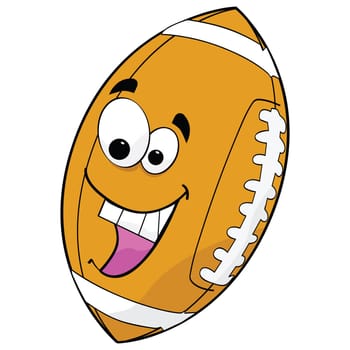 Illustration of a cartoon football excited about a game