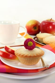 Apple cakes on a small white plate