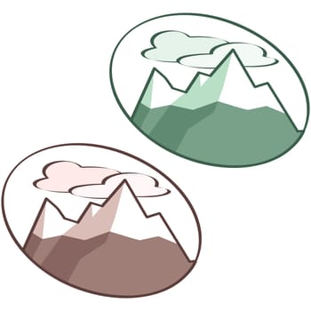 Illustration of a snow covered mountain range