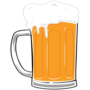 Cartoon illustration of a big beer mug