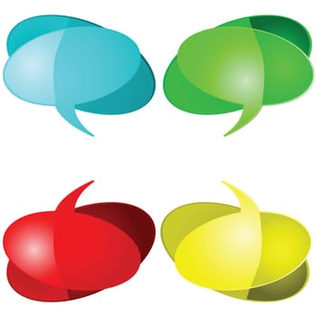 Set of four different glossy cartoon talk balloons