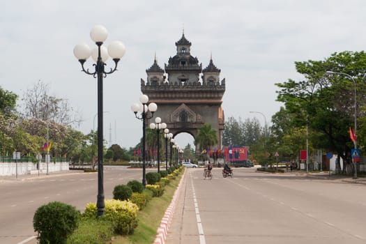 Patouxai in Vientiane,landmark on the capital's boulevard