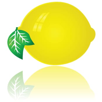 Glossy illustration of a bright yellow lemon