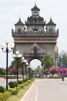 Patouxai in Vientiane,landmark on the capital's boulevard