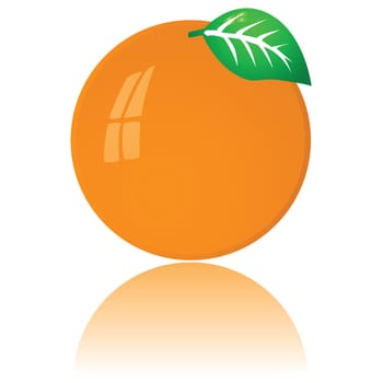 Glossy illustration of a ripe orange