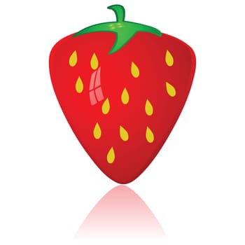 Glossy illustration of a ripe red strawberry