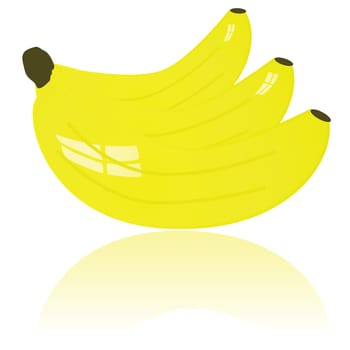 Glossy illustration of a ripe yellow banana