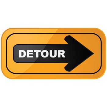Glossy illustration of a detour construction sign