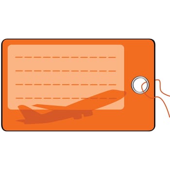 Illustration of a blank airplane luggage tag