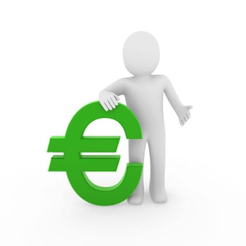 3d human euro finance green success symbol business