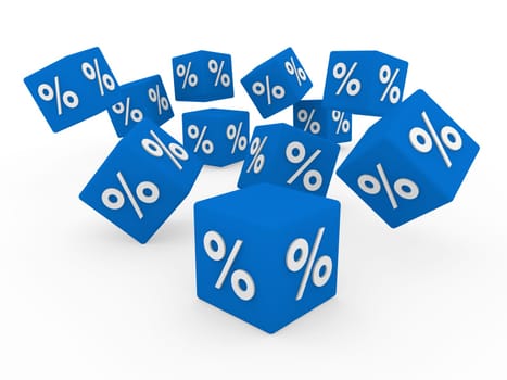 3d sale cube blue business sell buy white