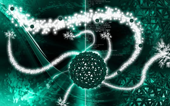 Digital illustration of gene in colour background