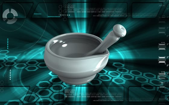 Digital illustration of ayurvedic medicine in making