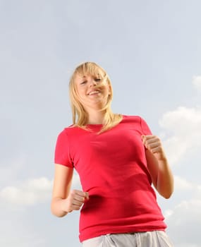 Young woman jogging