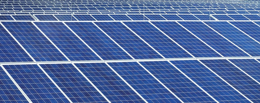 Solar panels in nature- ecology energy