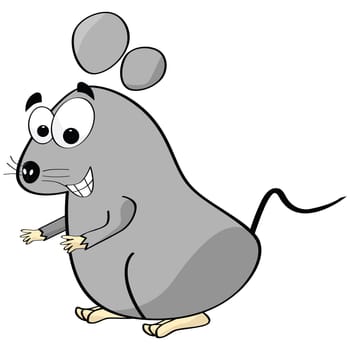 Cartoon illustration of a mouse making a happy face