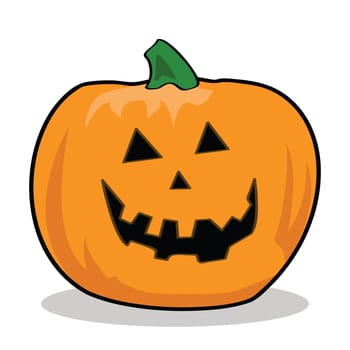 Cartoon illustration of a carved pumpkin for Halloween
