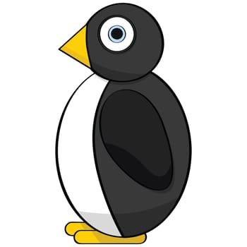 Cartoon illustration of a cute stylized penguin