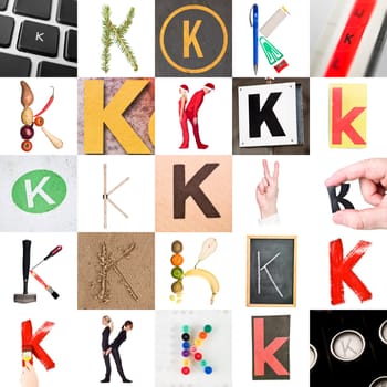 Collage of images with letter K