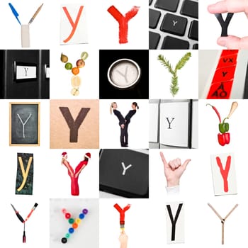 Collage of images with letter Y