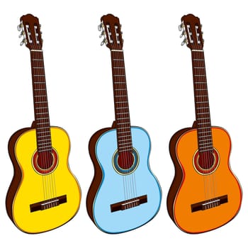 illustration of classic guitars