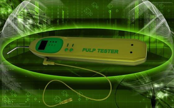 Digital illustration of pulp tester in colour background