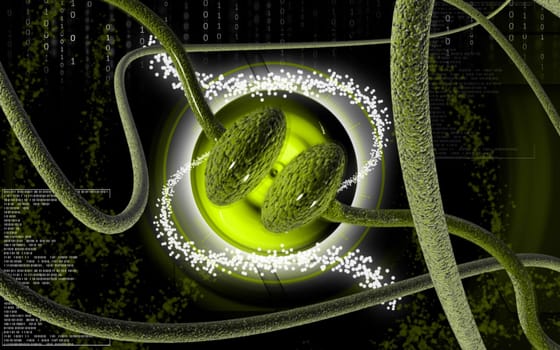 Digital illustration of synapse in colour background