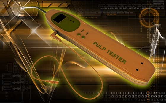 Digital illustration of pulp tester in colour background