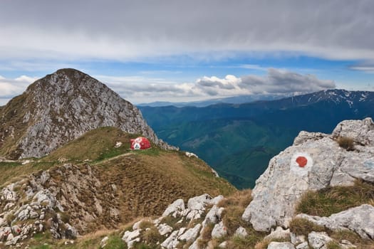 mountain top in Piatra Craiului Mountains, Romania