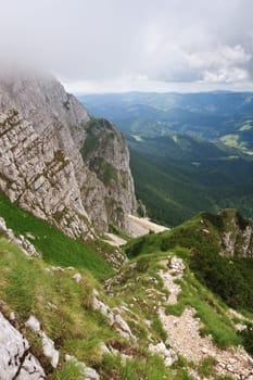 a mountain slope in Piatra Craiului Mountains, Romania