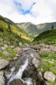 a beautiful mountain river in a mountain valley