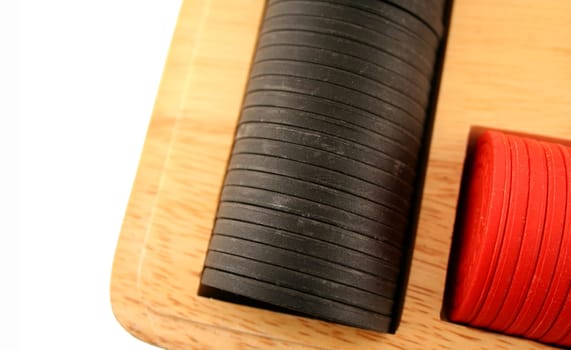 Red and Black Poker Chips