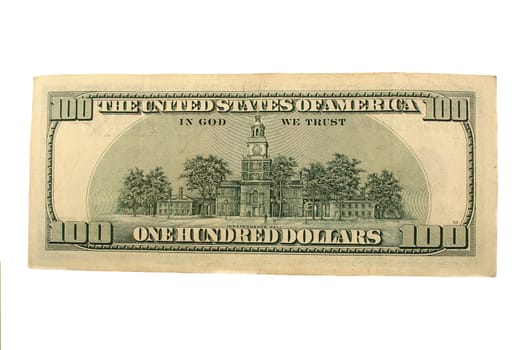The Back half of a one hundred dollar bill