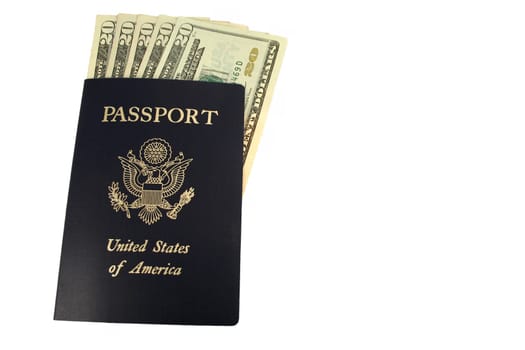 US passport and Twenty Dollar bills
