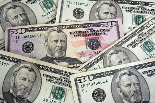 A US fifty dollar background texture