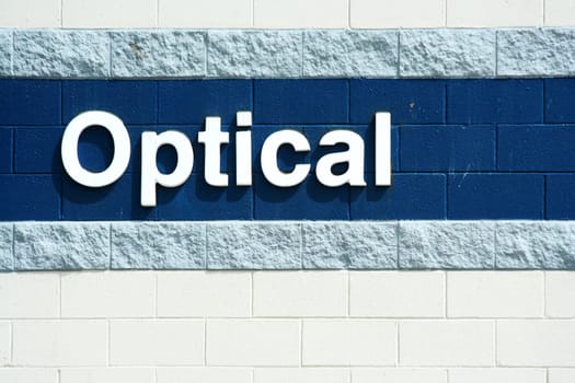 A Optical sign on a wall