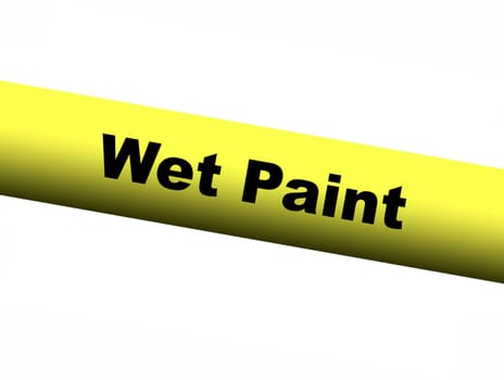 Wet Paint Yellow Barrier Tape