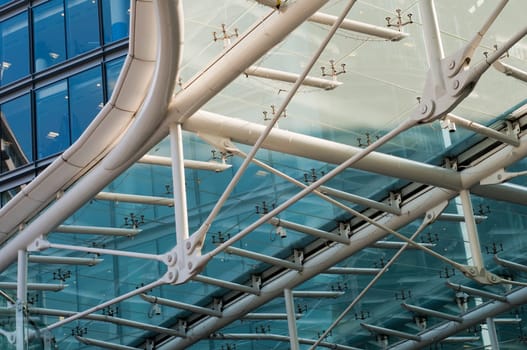 Shot of modern buildings, steel and glass, windows