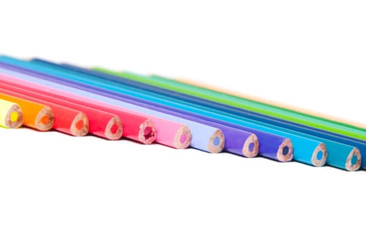 Shot of multicolored pencils isolated on white