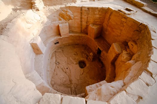 Ancient Indian ruins at Mesa Verde, Colorado. Kiva
