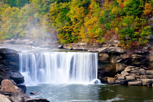 Cumberland Falls, Kentucky. Beautiful fall landscape. Long exposure