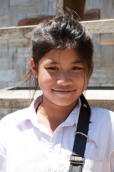 Portrait of female student Asia,teenager in school uniform