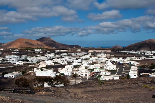 view to Uga, rural village in Lanzarote