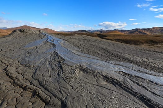 Strange landscape produced bu active mud volcanoes. Location: Buzau Romania