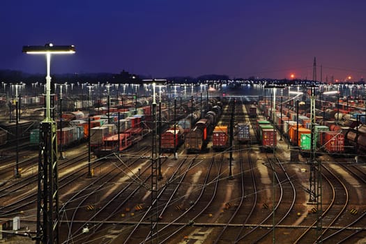 Maschen marshalling yard in the evening